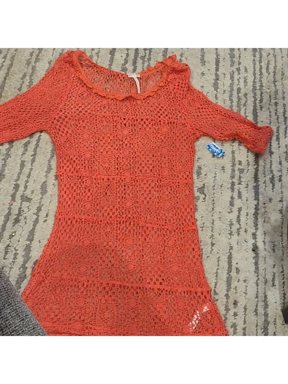 Free People Crochet Top, Geolace, Watermelon Pink